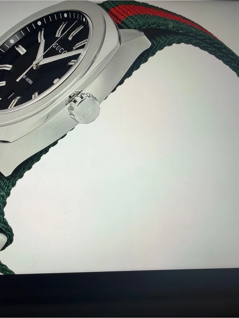 The Gucci GC2570 Dial Green & Red Nylon Stylish Watch For Your Special Occasion.
